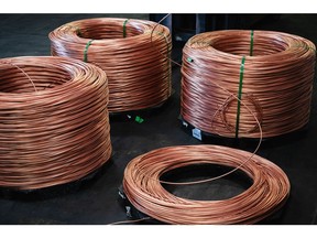 Copper wire unspooled in Santa Teresa, New Mexico.