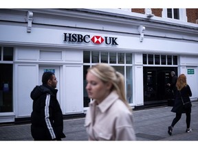 An HSBC Holdings Plc bank branch in Maidstone, UK, on Friday, April 25, 2025. HSBC are due to report their first-quarter earnings on Tuesday, April 29.