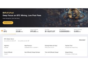 BitFuFuPool hits 20.86 EH/s on July 22, 2025.