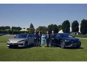 From left, Alessandro Grosso, Country manager ITALY BYD, Giorgio Ricci, CRO Inter, Stella Li, Senior Vice President BYD, Giuseppe Marotta, Inter President, Alfredo Altavilla, Special Advisor for European Market BYD.