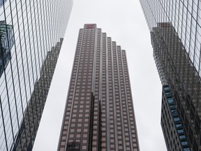 Bank towers in the financial district of Toronto.