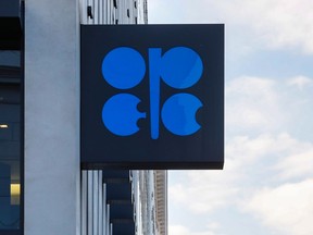 FILE -The logo of the Organization of the Petroleum Exporting Countries (OPEC) is seen outside of OPEC's headquarters in Vienna, Austria, March 3, 2022.
