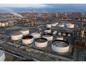 Valero's Wilmington Refinery adjacent to the Port of Long Beach in California, April 2021.