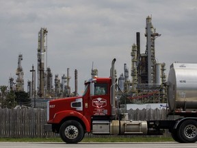 A truck passes a Suncor