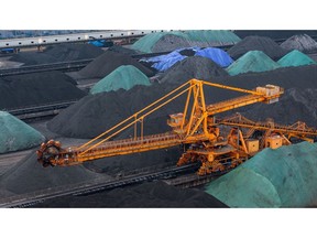 Coal awaiting transportation at the Guoyuan Port container terminal in Chongqing, China February 17, 2025.PhotographerBloomberg/NaBian