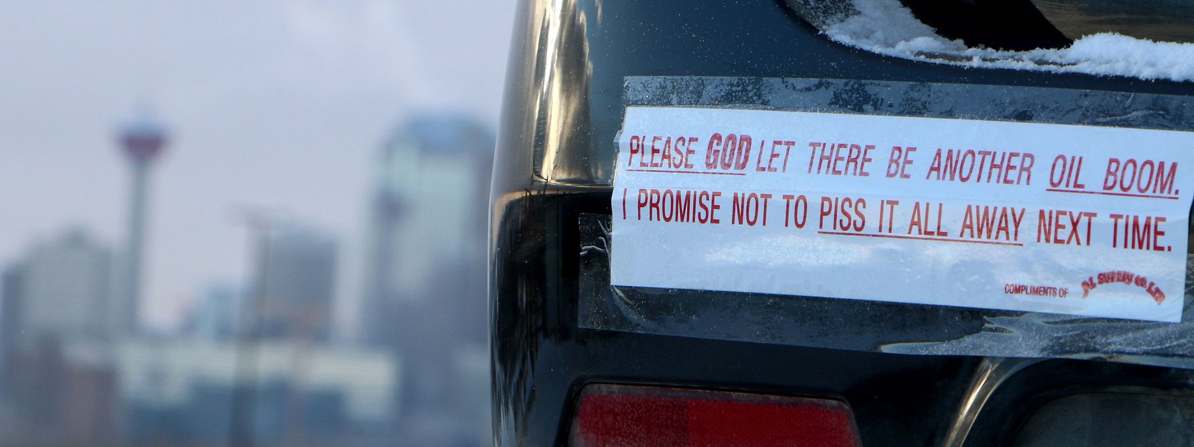 Oil boom bumper sticker