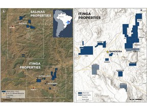 Lithium Ionic Claims Map Showing Bandeira Project Location