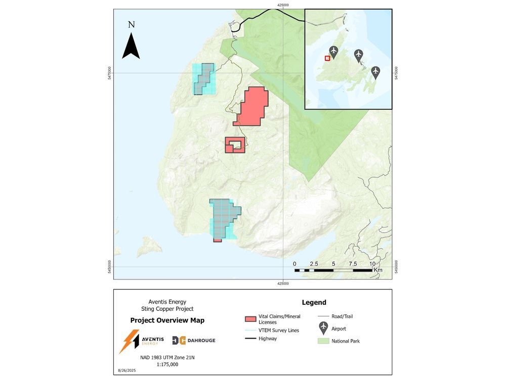 Aventis Energy Announces VTEM Survey on the Sting Copper Project
