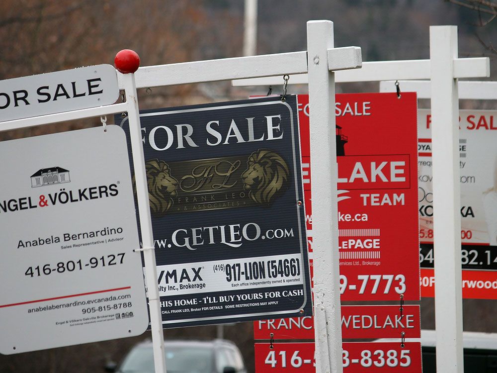 Real estate prices have fallen and the market is flooded with listings. 

