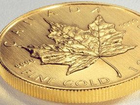 Canadian Maple Leaf gold coin.
