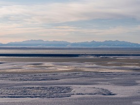 FILE - The Kaktovik Lagoon and the Brooks Range mountains of the Arctic National Wildlife Refuge are seen in Kaktovik, Alaska, Oct. 15, 2024.