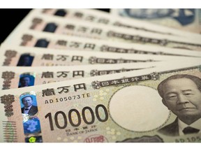 Japanese 10000 yen banknotes.