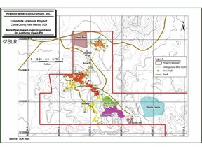 Mine Plan View – Cebolleta Uranium Project Open Pit and Underground