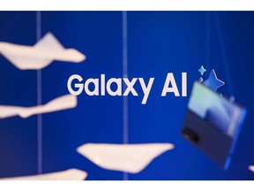 The Galaxy AI signage at a Samsung Electronics Co. store in Seoul.