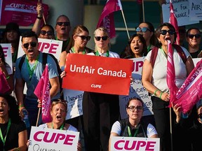 Air Canada flight attendants picket