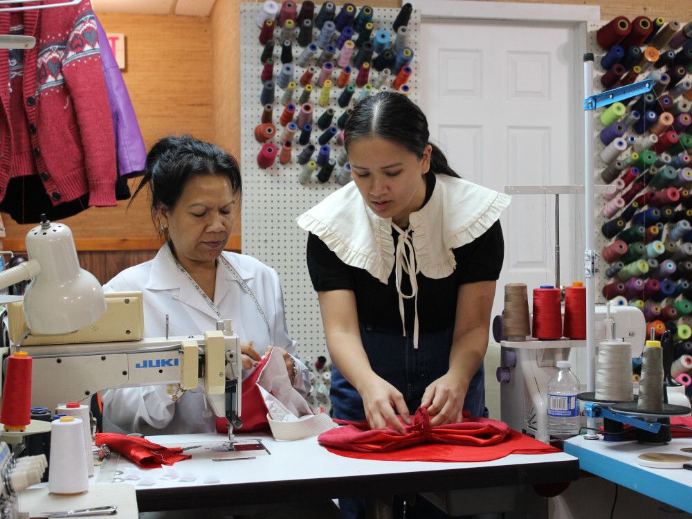     Nina Noon and her mother work on Nina's business, With Nini, in Ottawa.