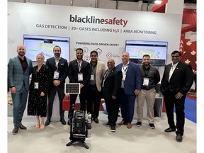 Blackline Safety's team exhibiting at ADIPEC 2024 in Abu Dhabi, UAE. The team will return to ADIPEC 2025 Nov. 3-7 for a 10th consecutive year.