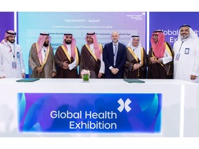 Representatives from the Local Content & Government Procurement Authority (LCGPA) and Boston Oncology Arabia at the Global Health Exhibition 2025 in Riyadh, following the signing of an agreement to localize the manufacturing of advanced biologic medicines. The partnership builds on Boston Oncology Arabia's fully integrated Saudi operations and its leadership in transferring global biopharma expertise to strengthen national drug security, expand local value creation, and deliver sustainable access to high-quality biologic therapies in line with Vision 2030.