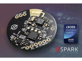 SPARK's SR1120 LE-UWB™ wireless transceiver, selected as an Honoree for the CES® 2026 Innovation Awards