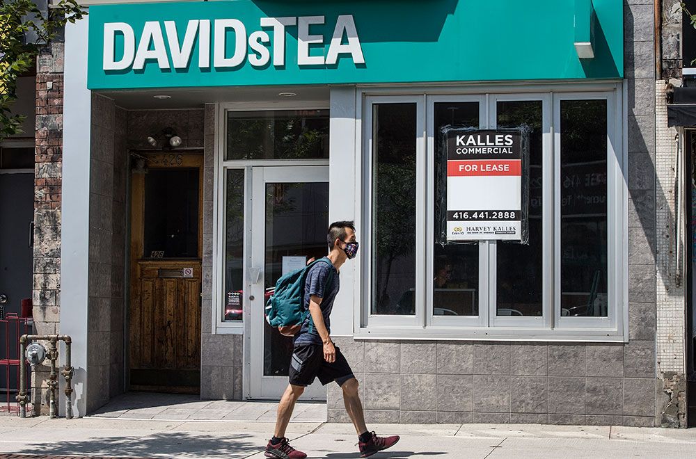  A DavidsTea store up for lease in Toronto in 2020. Doug Putman took over dozens of retail locations left vacant by the company.