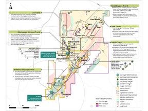 Koné project geological trend and exploration target map
