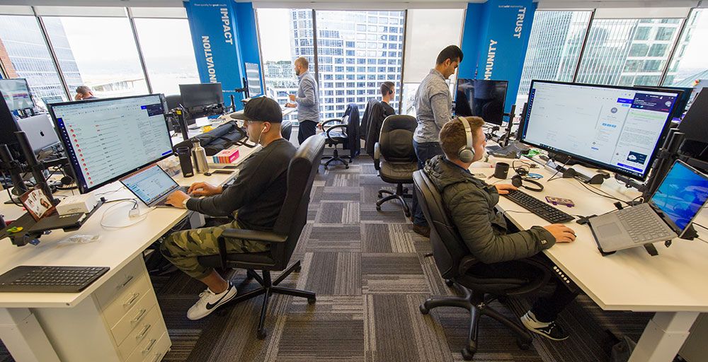 An office of Vancouver tech firm LoginRadius before the pandemic.