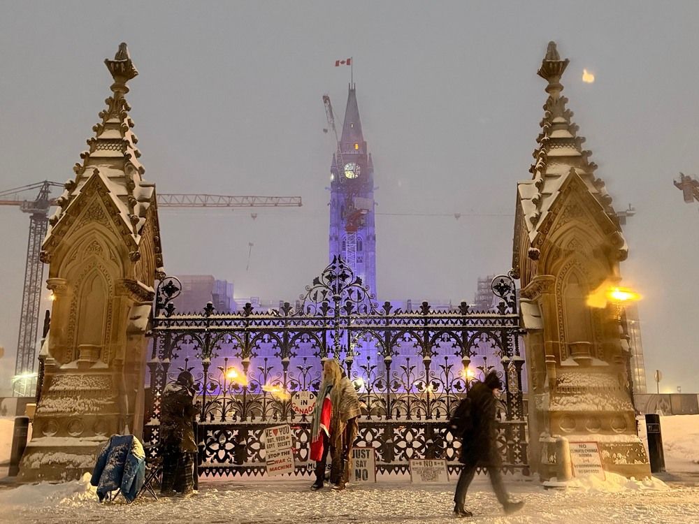 The Peace Tower, Canada's iconic clock and carillon tower on Parliament Hill, is pictured on Dec. 11.