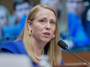 FILE - Andrea Lucas, nominee to be a member of the Equal Employment Opportunity Commission, testifies during a Senate Health, Education, Labor, and Pensions (HELP) Committee hearing, June 18, 2025, on Capitol Hill in Washington.