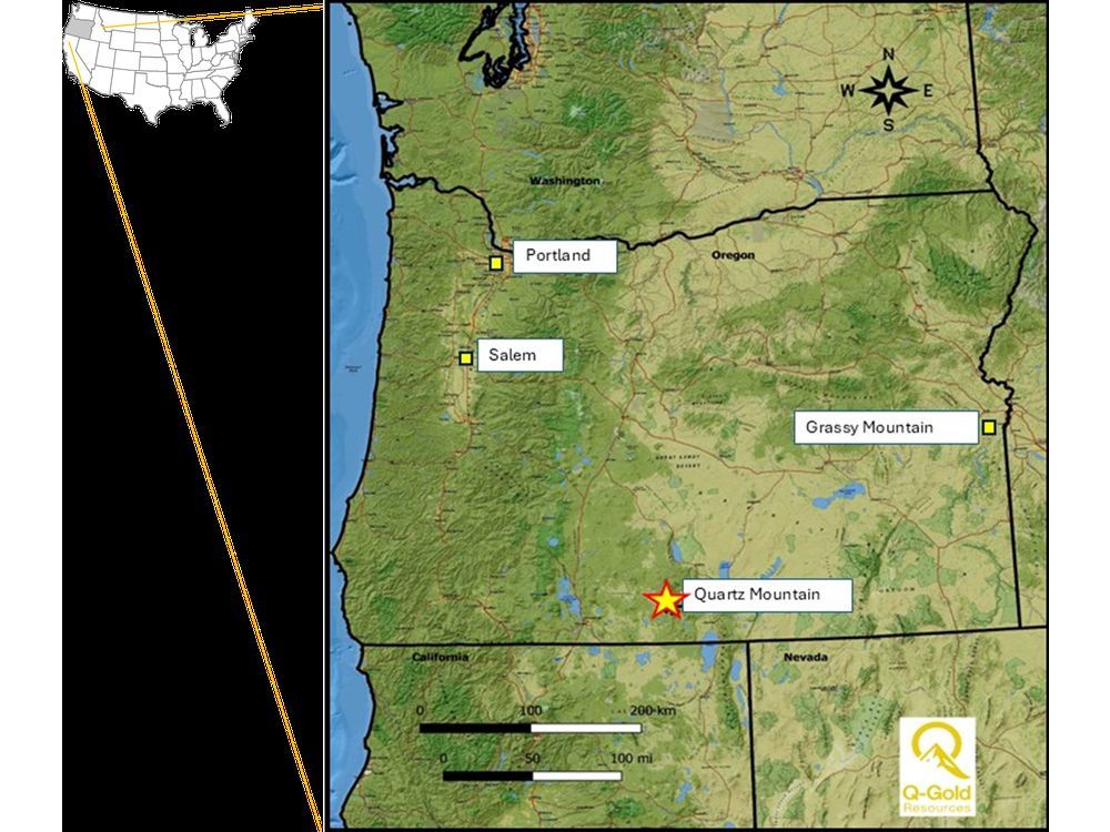 Quartz Mountain Gold Project Location Map