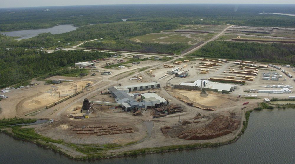 Aerial shots of the Lecours Lumber Co. Ltd.'s mill near Hearst, Ont. U.S. demand for spruce has dropped due to a combination of softwood lumber duties, anti-dumping fees and tariffs that all work out to about a 50 per cent tax on Lecours' products.