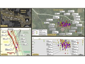 Overview of drill results to date on the NCZ gold zone