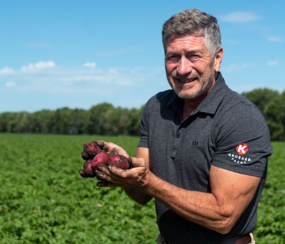 Wayne Rempel, CEO of Kroeker Farms Ltd., the largest organic potato farming operation in Winkler, Manitoba, a short hop from the border with North Dakota. Rempel's promise to keep U.S. customers supplied cost the company $200,000 in March prior to Trump pulling back on his tariffs.