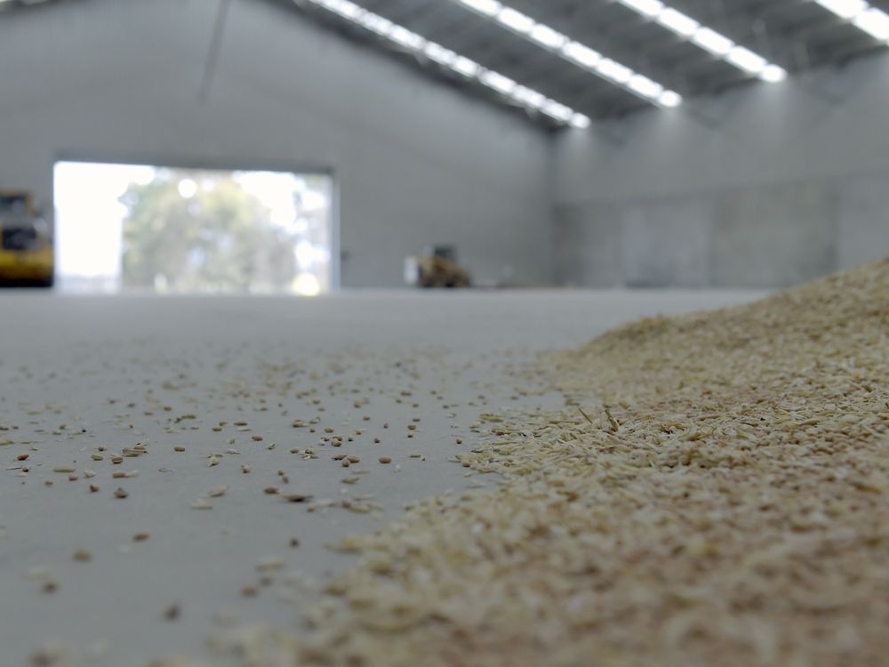 A stockpile of wheat in a warehouse at a Riordan Grains storage facility in Balliang, Victoria, Australia, on Nov, 9, 2021.