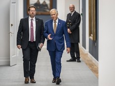 North Carolina Republican senator Thom Tillis (centre) on Tuesday said he was trying to "de-escalate" the situation with Greenland and Denmark.