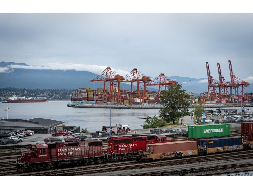 A Canadian Pacific Railway Co. locomotive at the Port of Vancouver in British Columbia, Canada.