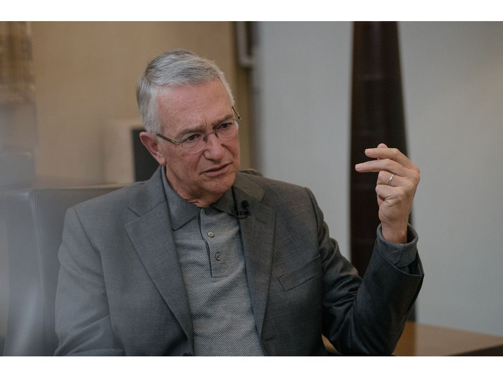 Ricardo Salinas, founder and chairman of Grupo Salinas SA de CV, during an interview at the company headquarters in Mexico City, Mexico, on Friday, Feb. 26, 2025.
