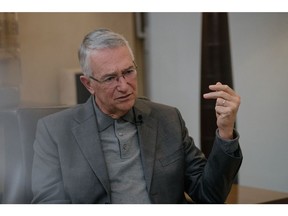 Ricardo Salinas, founder and chairman of Grupo Salinas SA de CV, during an interview at the company headquarters in Mexico City, Mexico, on Friday, Feb. 26, 2025.