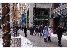 Shoppers on Boxing Day in downtown Montreal on Dec. 26, 2025.