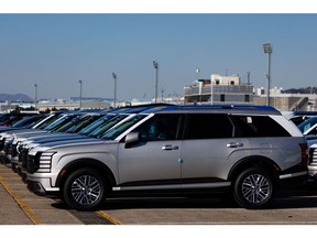 Hyundai Motor Co. Palisade sport utility vehicles in Ulsan, South Korea.
