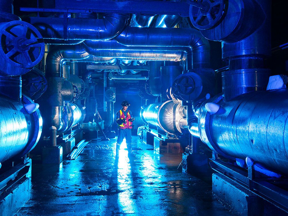 A Cameco employee works in a mine in northern Saskatchewan. The uranium miner had to cut its output forecast last summer because of development delays, partly linked to labour shortages.