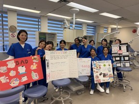 Dental Assisting students at CDI College's Burnaby campus showcase their training in oral health education, a core component of CDI College's Dental Assisting diploma in BC. Since 2006, graduates across the Burnaby and Surrey campuses have achieved a 96 percent first-attempt NDAEB pass rate, reflecting strong preparation and consistent outcomes in British Columbia.