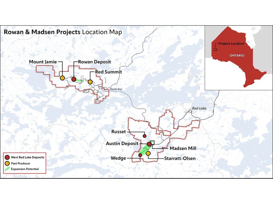Madsen and Rowan Projects Location Map