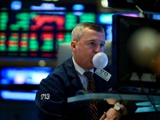 A trader ahead of the closing bell on the floor of the New York Stock Exchange in New York City.