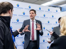 B.C. Premier David Eby at the at the BC Natural Resources Forum in Prince George, B.C. on Jan. 21.