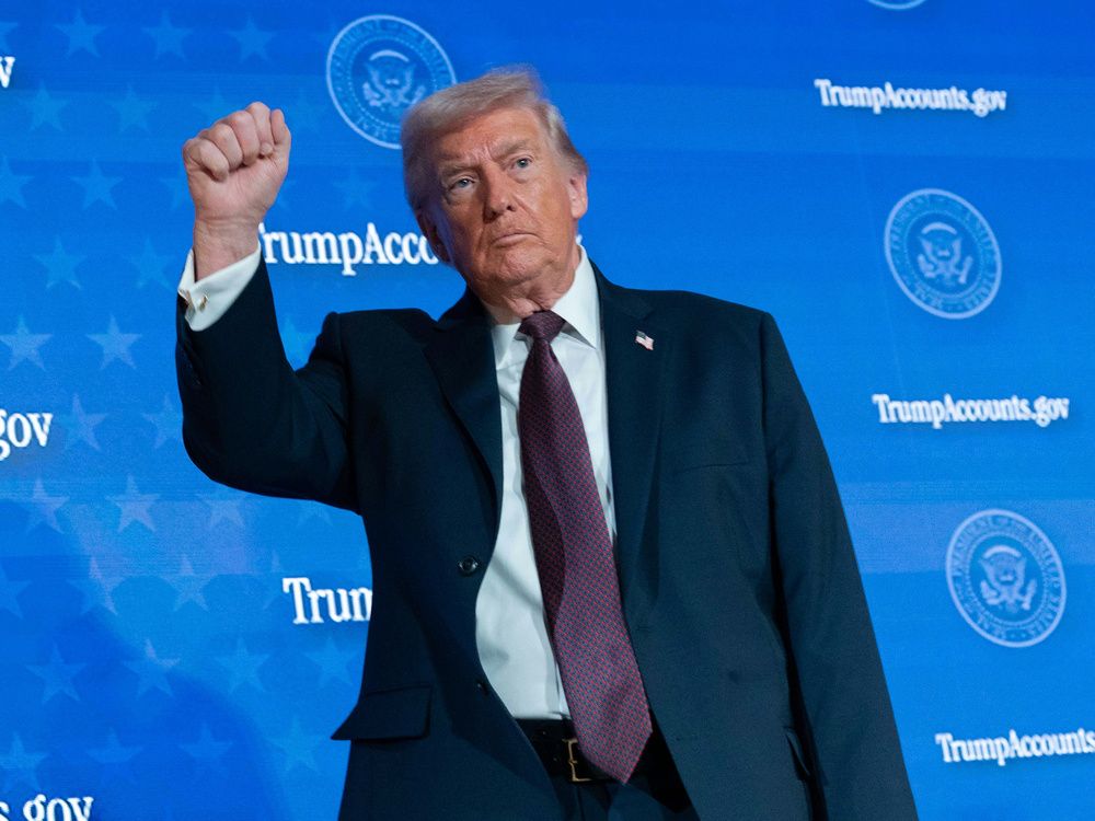 U.S. President Donald Trump after speaking at Carnegie Mellon Auditorium on Jan. 28 in Washington, D.C.