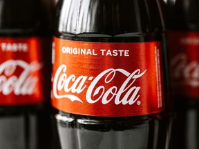 A glass bottle of Coca-Cola