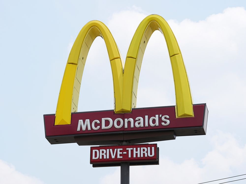 A sign for a McDonald's restaurant in Philadelphia, on Friday, June 6, 2025.