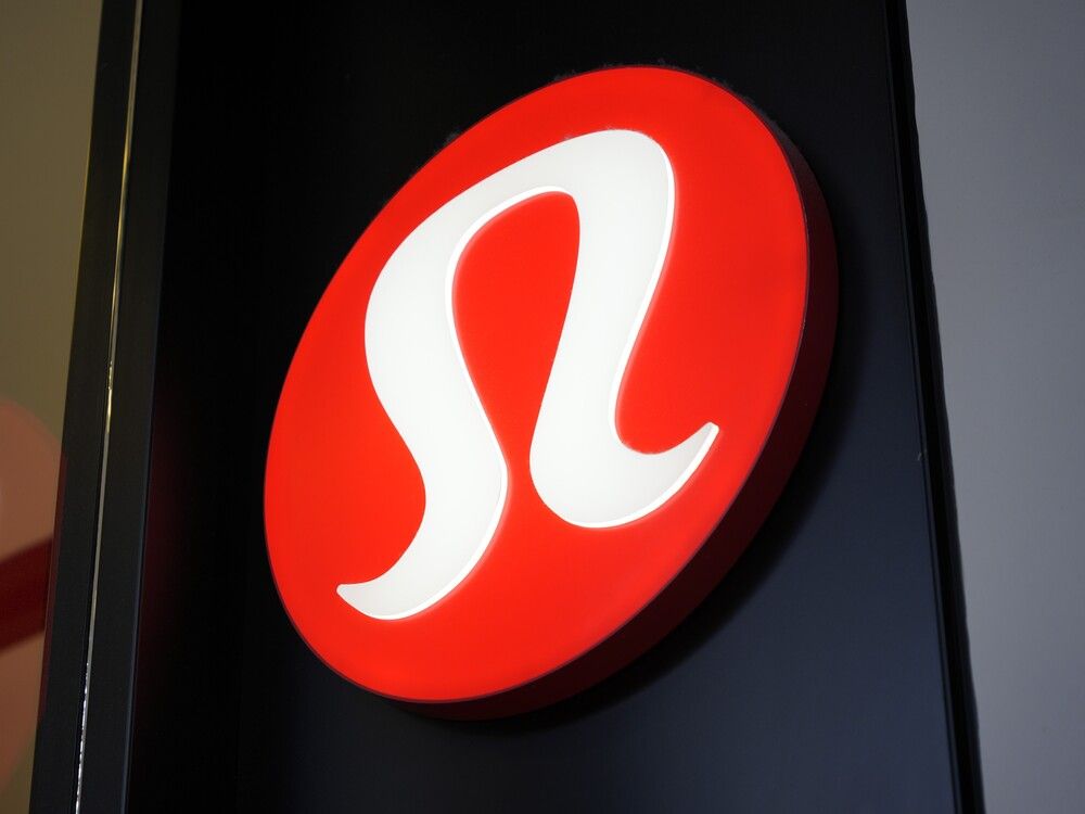 This is the Lululemon logo on a Lululemon store.