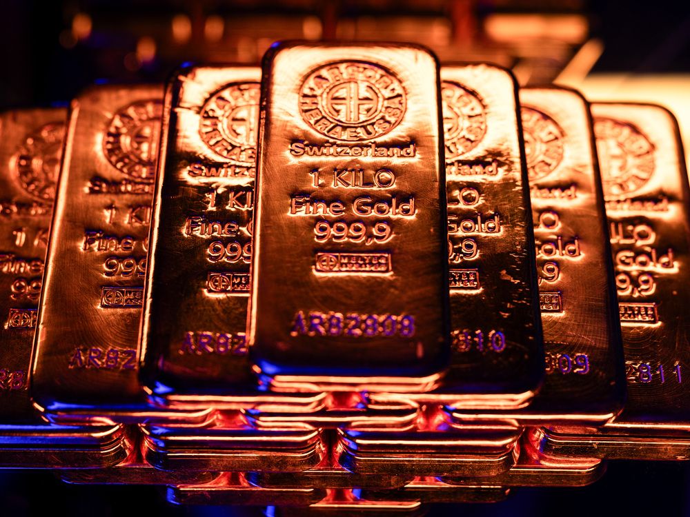 A display of one kilogram gold bars at Conclude Zrt bullion dealer arranged in Budapest, Hungary, on Jan. 22, 2026.