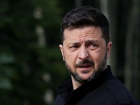 Ukrainian President Volodymyr Zelenskyy arrives at the Group of Seven (G7) Summit at the Pomeroy Kananaskis Mountain Lodge in Kananaskis, Alberta, Canada on June 17, 2025.